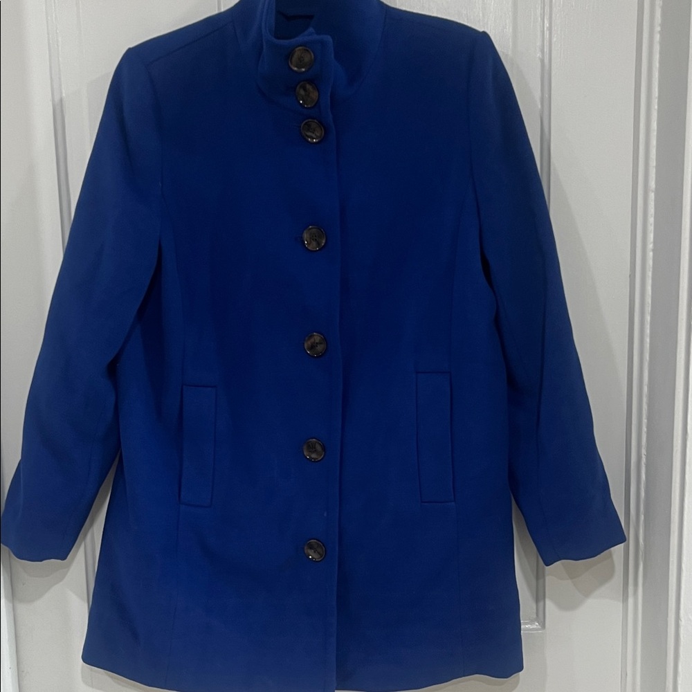 Lands' End Women's Royal Blue Pea Coat